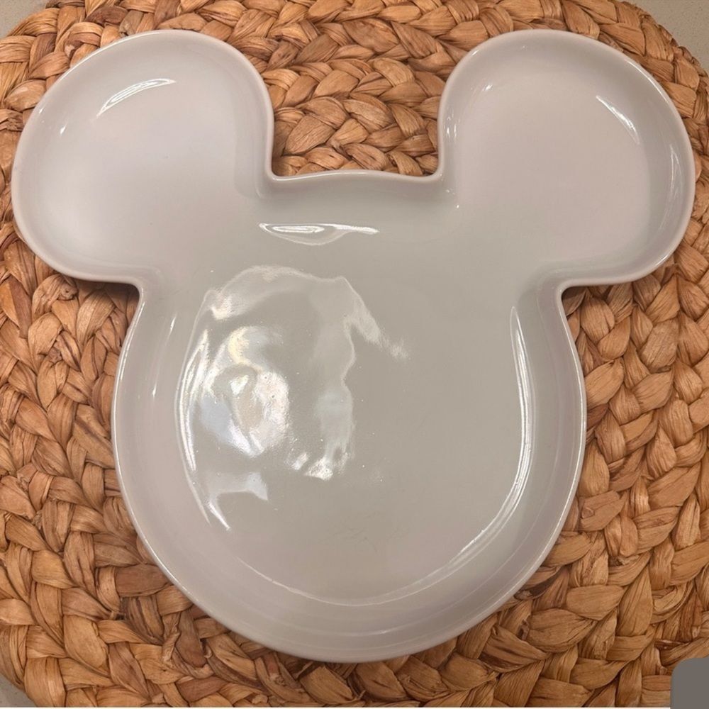 Disney Ceramic White Dinner Plate Thailand Mickey Mouse Ears